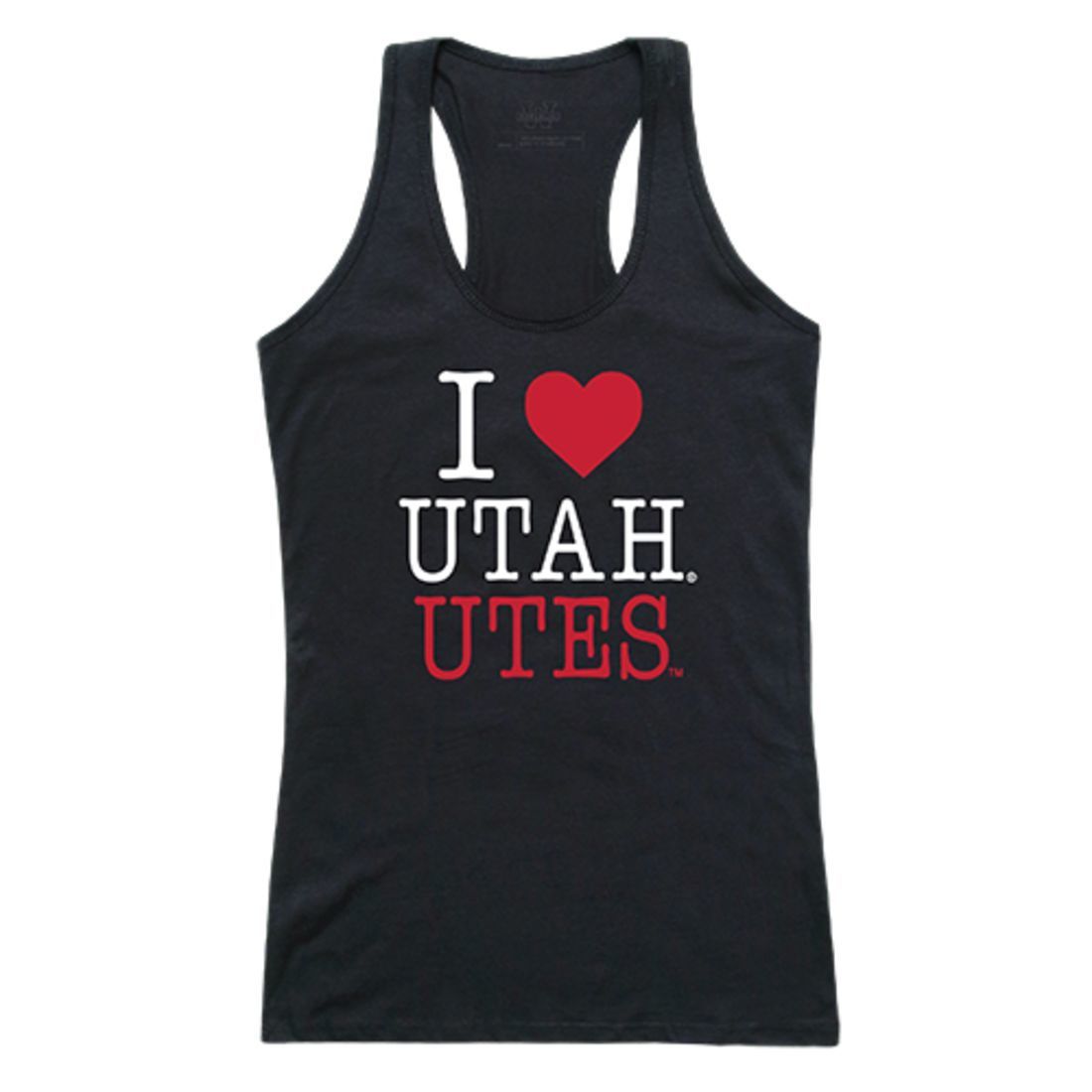 University of Utah Utes Womens Love Tank Top Tee T-Shirt Black-Campus-Wardrobe