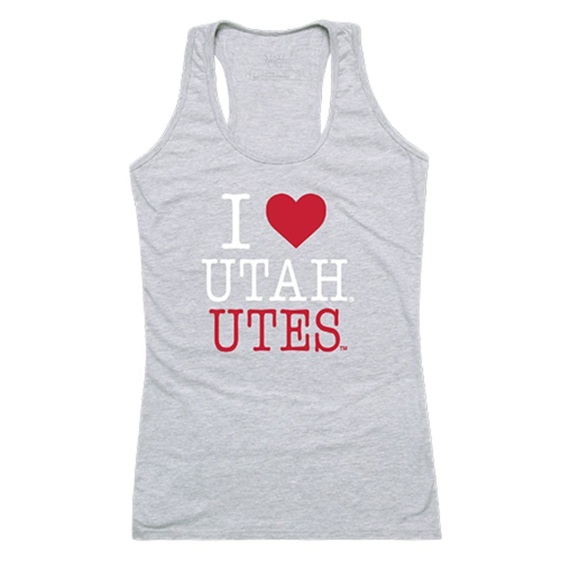 University of Utah Utes Womens Love Tank Top Tee T-Shirt Heather Grey-Campus-Wardrobe