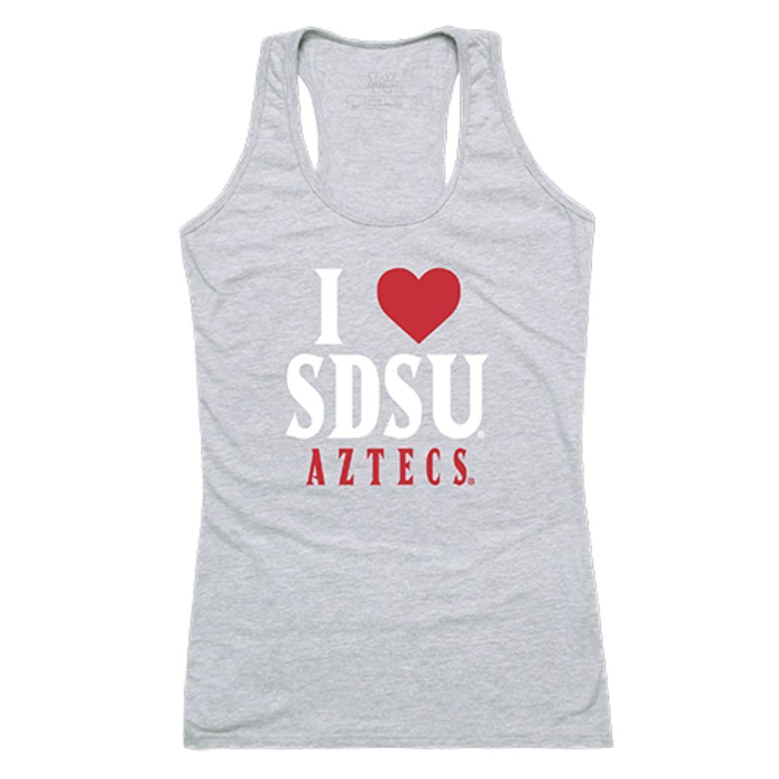 SDSU San Diego State University Aztecs Womens Love Tank Top Tee T-Shirt Heather Grey-Campus-Wardrobe