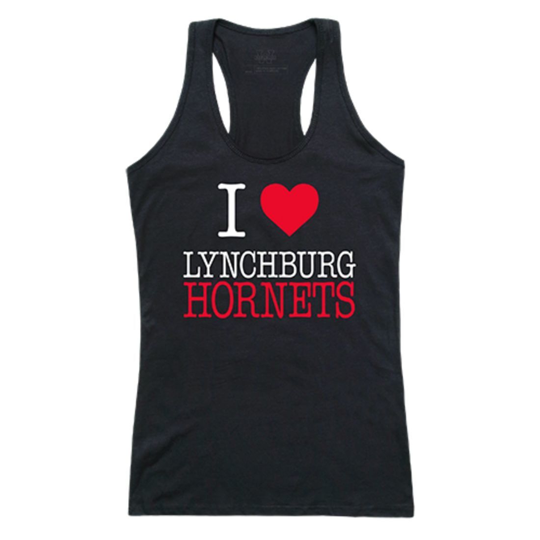 Lynchburg College Hornets Womens Love Tank Top Tee T-Shirt Black-Campus-Wardrobe