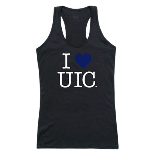 UIC University of Illinois at Chicago Flames Womens Love Tank Top Tee T-Shirt Black-Campus-Wardrobe
