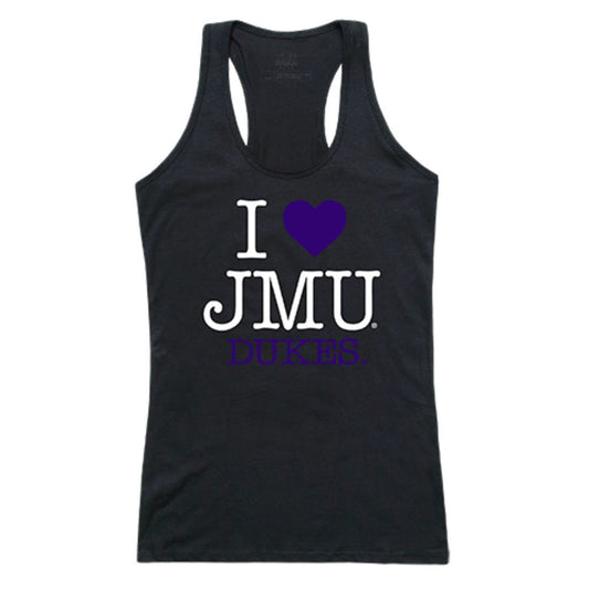 JMU James Madison University Foundation Dukes Womens Love Tank Top Tee T-Shirt Black-Campus-Wardrobe