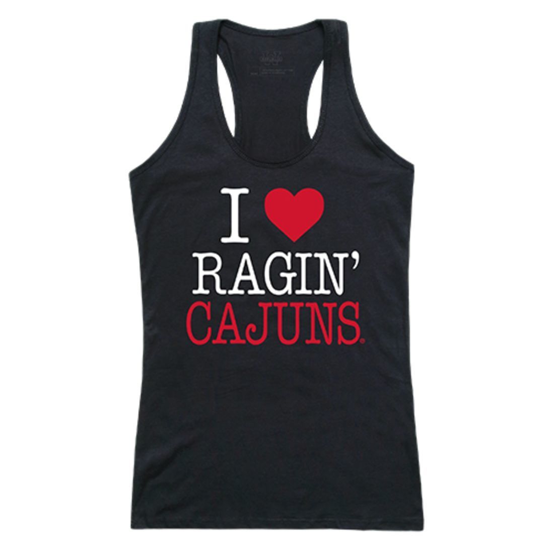 University of Louisiana UL Lafayette Ragin' Cajuns Womens Love Tank Top Tee T-Shirt Black-Campus-Wardrobe