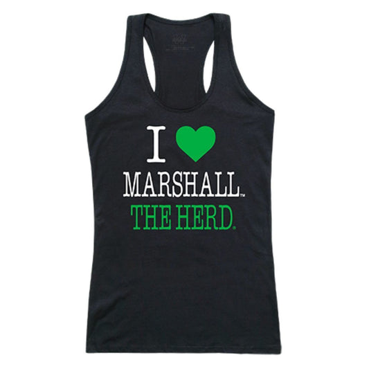 Marshall University Thundering Herd Womens Love Tank Top Tee T-Shirt Black-Campus-Wardrobe