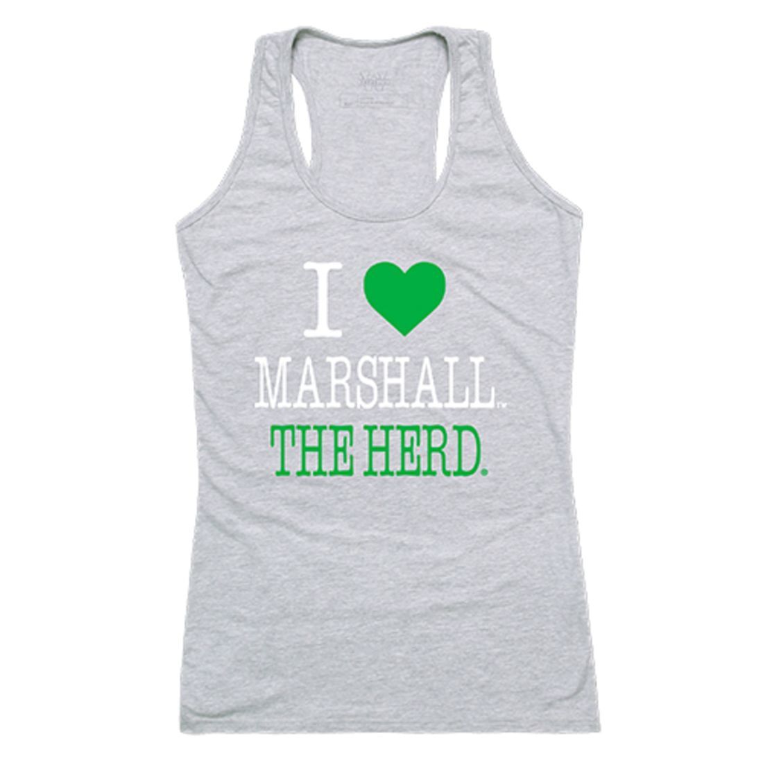 Marshall University Thundering Herd Womens Love Tank Top Tee T-Shirt Heather Grey-Campus-Wardrobe