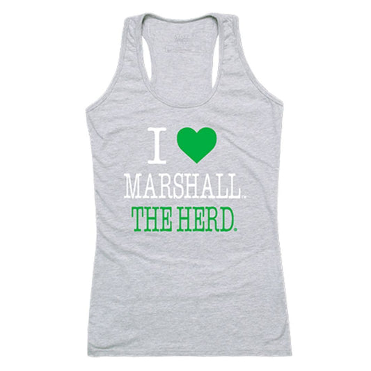 Marshall University Thundering Herd Womens Love Tank Top Tee T-Shirt Heather Grey-Campus-Wardrobe