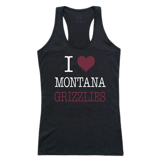 University of Montana Grizzlies Womens Love Tank Top Tee T-Shirt Black-Campus-Wardrobe