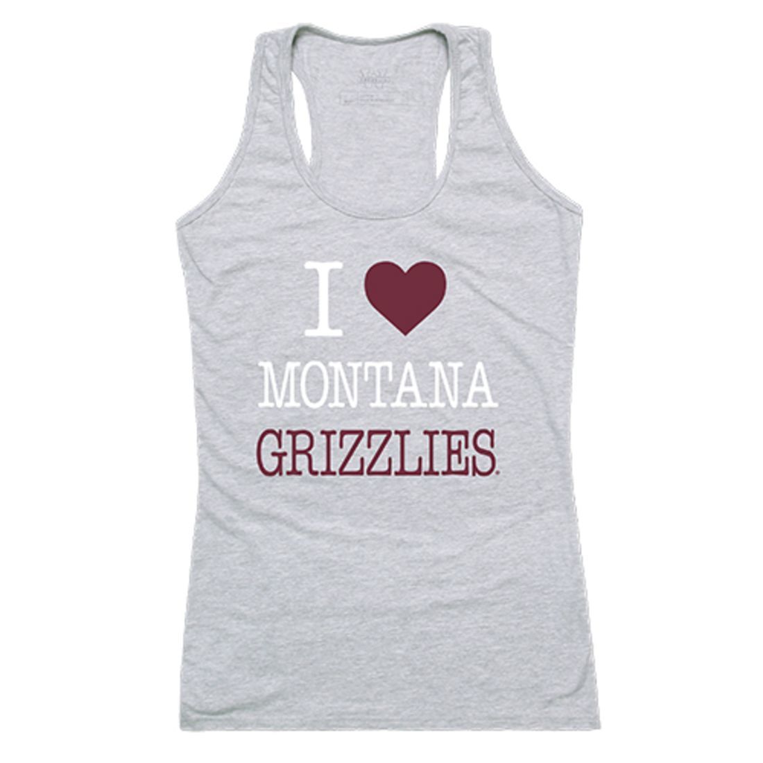 University of Montana Grizzlies Womens Love Tank Top Tee T-Shirt Heather Grey-Campus-Wardrobe