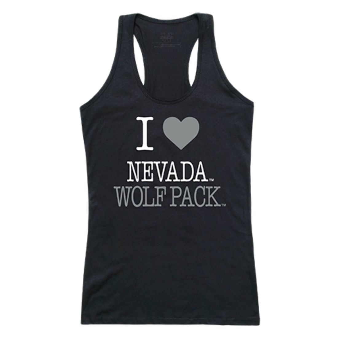 UNR University of Nevada Wolf Pack Womens Love Tank Top Tee T-Shirt Black-Campus-Wardrobe