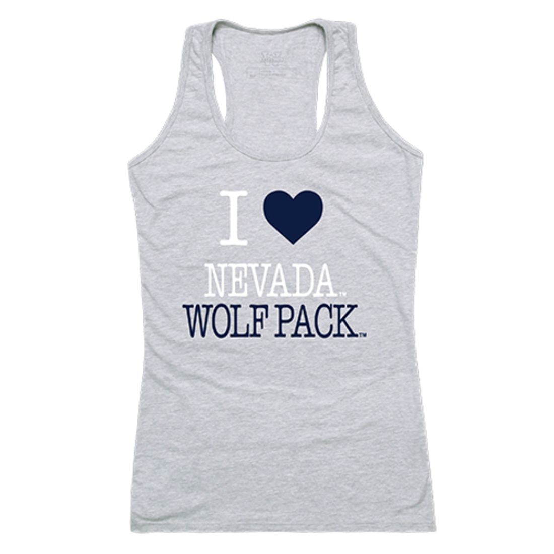 UNR University of Nevada Wolf Pack Womens Love Tank Top Tee T-Shirt Heather Grey-Campus-Wardrobe