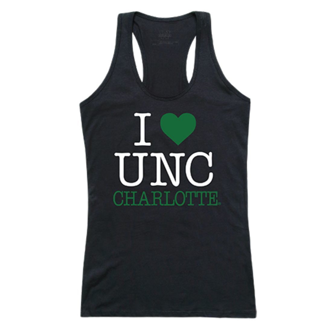 UNC University of North Carolina at Charlotte 49ers Womens Love Tank Top Tee T-Shirt Black-Campus-Wardrobe