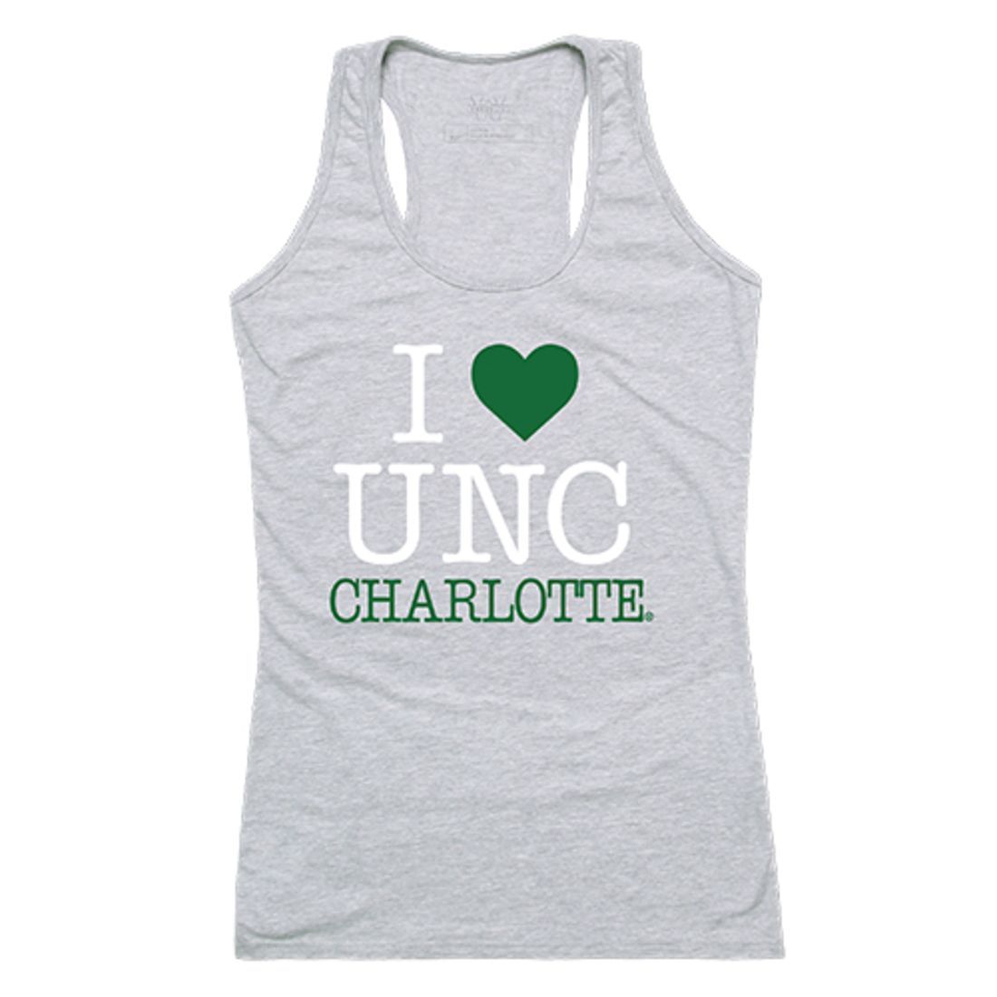 UNC University of North Carolina at Charlotte 49ers Womens Love Tank Top Tee T-Shirt Heather Grey-Campus-Wardrobe