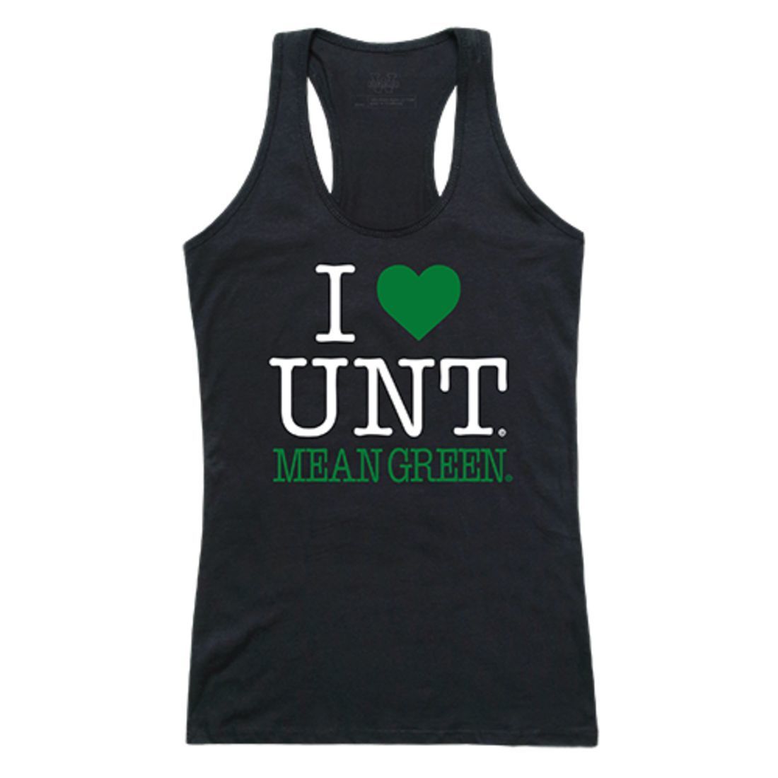 UNT University of North Texas Mean Green Womens Love Tank Top Tee T-Shirt Black-Campus-Wardrobe