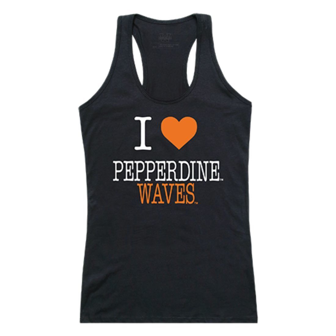 Pepperdine University Waves Womens Love Tank Top Tee T-Shirt Black-Campus-Wardrobe