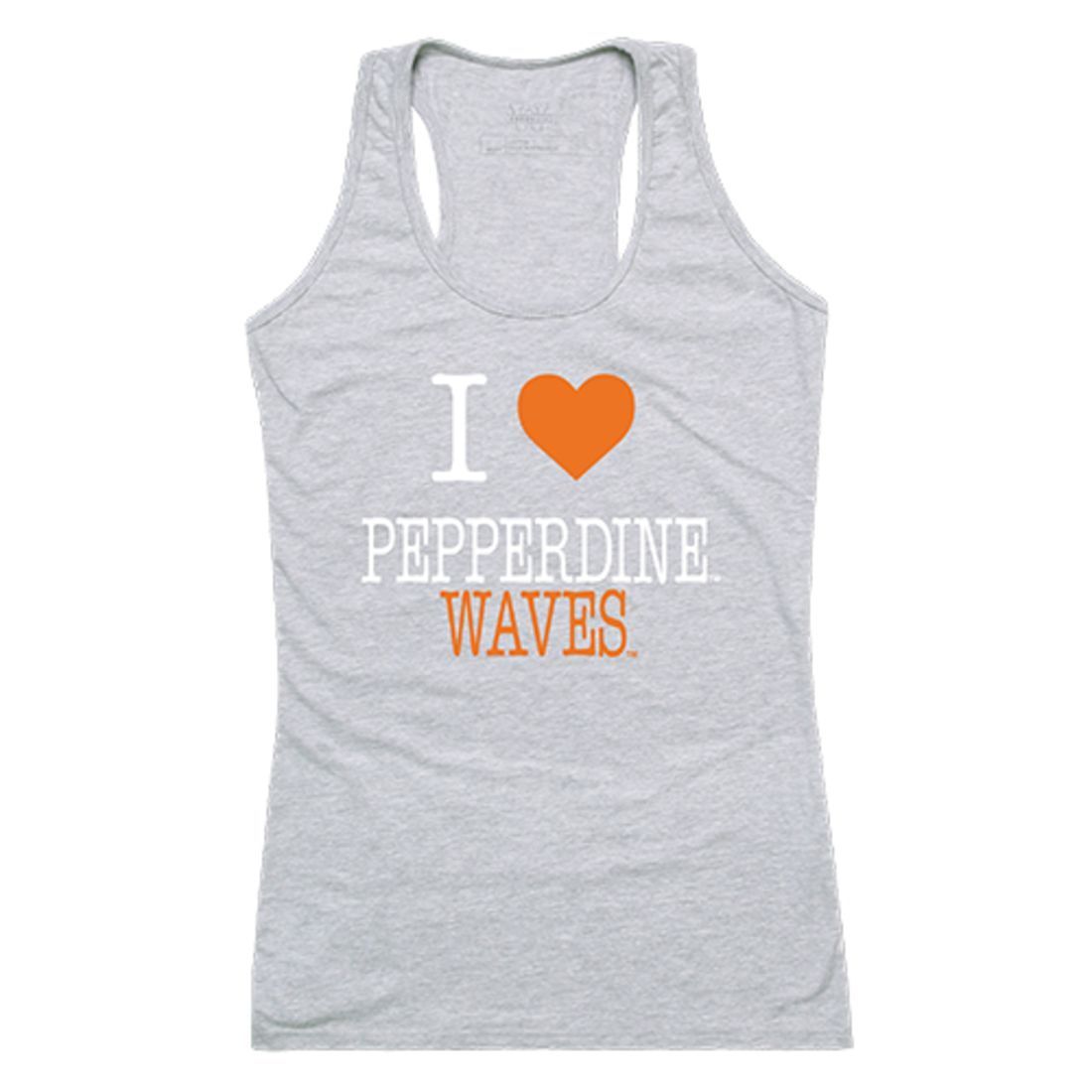 Pepperdine University Waves Womens Love Tank Top Tee T-Shirt Heather Grey-Campus-Wardrobe