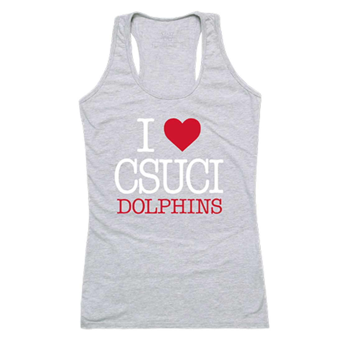 CSUCI CalIfornia State University Channel Islands The Dolphins Womens Love Tank Top Tee T-Shirt Heather Grey-Campus-Wardrobe