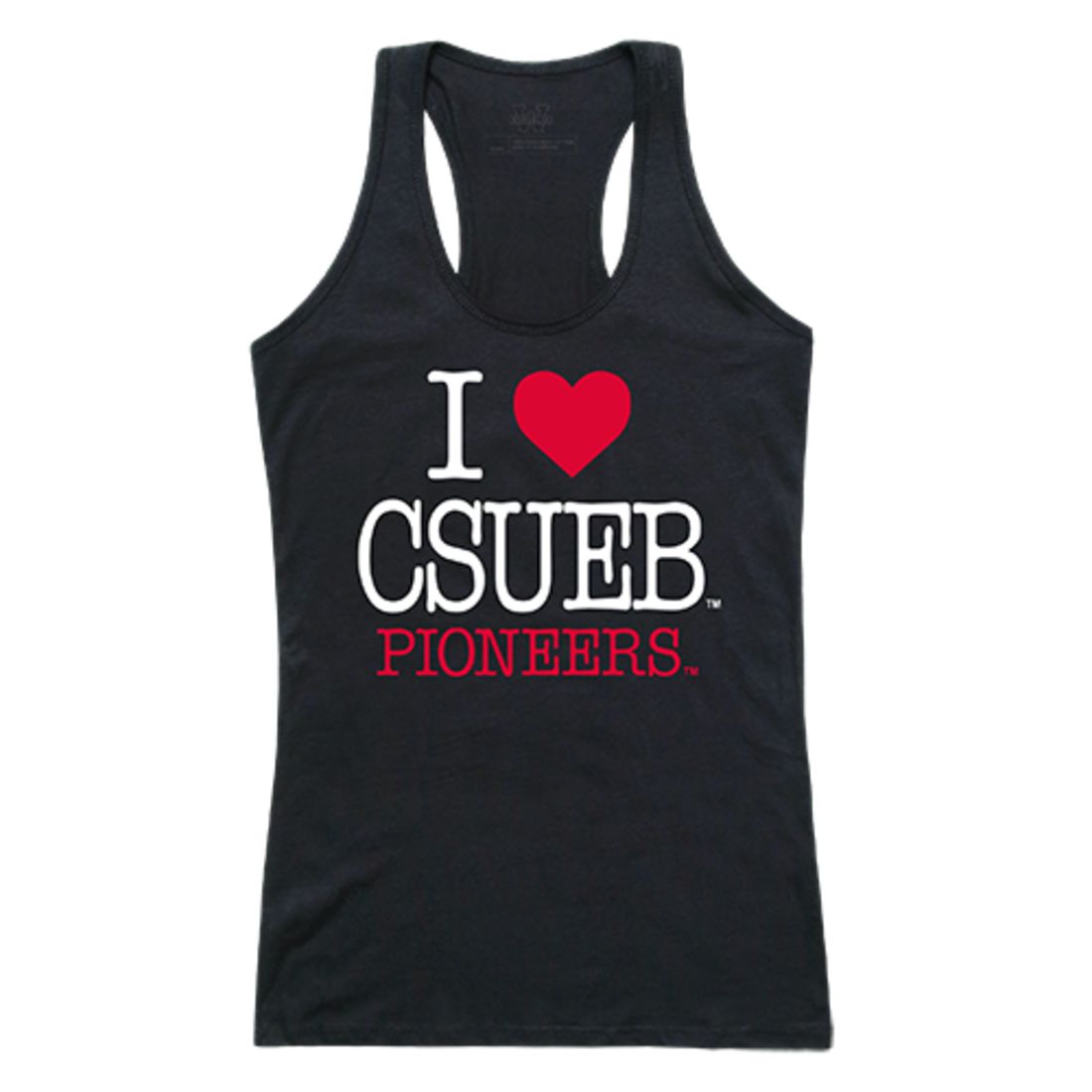 CSUEB Cal State University East Bay Pioneers Womens Love Tank Top Tee T-Shirt Black-Campus-Wardrobe