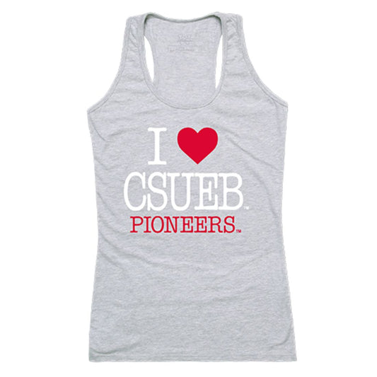 CSUEB Cal State University East Bay Pioneers Womens Love Tank Top Tee T-Shirt Heather Grey-Campus-Wardrobe