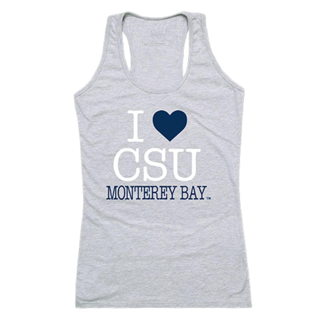 CSUMB Cal State University Monterey Bay Otters Womens Love Tank Top Tee T-Shirt Heather Grey-Campus-Wardrobe
