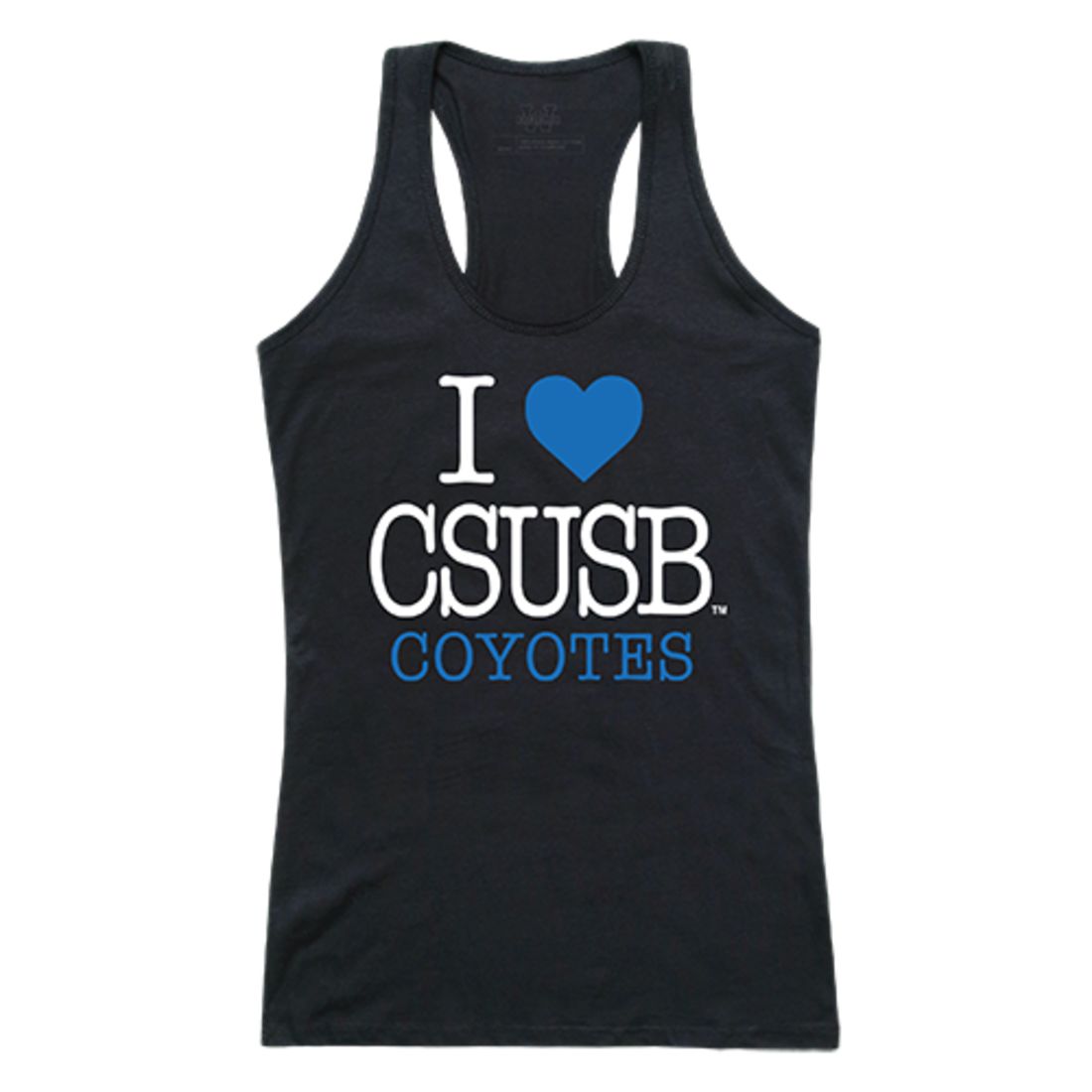 CSUSB Cal State University San Bernardino Coyotes Womens Love Tank Top Tee T-Shirt Black-Campus-Wardrobe