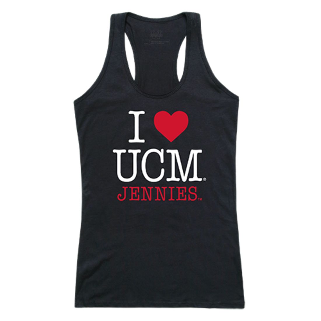 UCM University of Central Missouri Mules Womens Love Tank Top Tee T-Shirt Black-Campus-Wardrobe