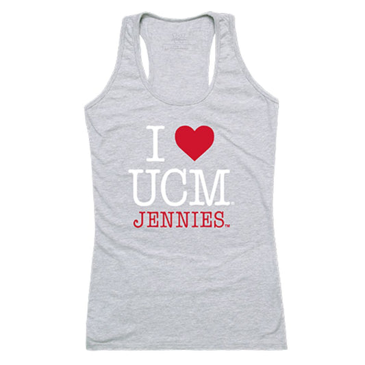 UCM University of Central Missouri Mules Womens Love Tank Top Tee T-Shirt Heather Grey-Campus-Wardrobe