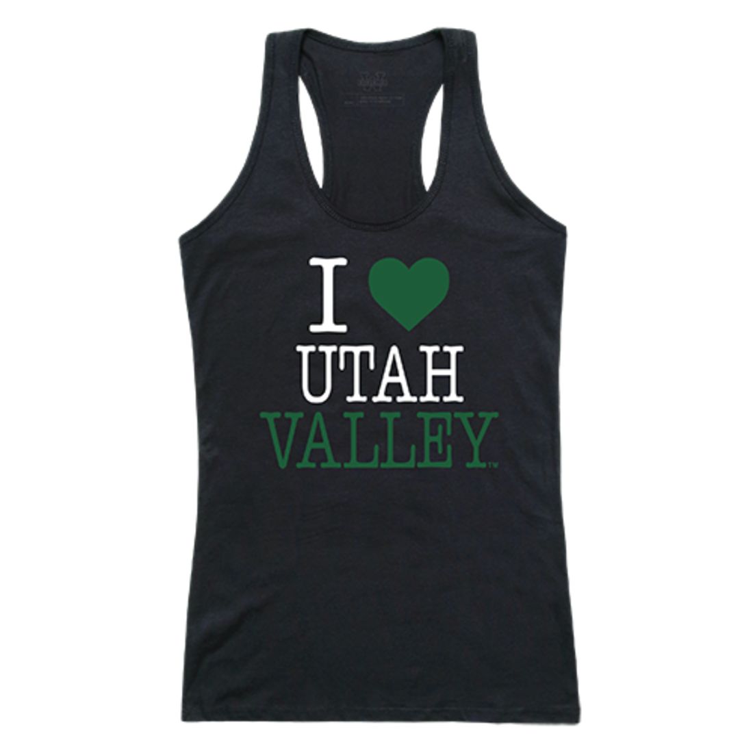 UVU Utah Valley University Wolverines Womens Love Tank Top Tee T-Shirt Black-Campus-Wardrobe