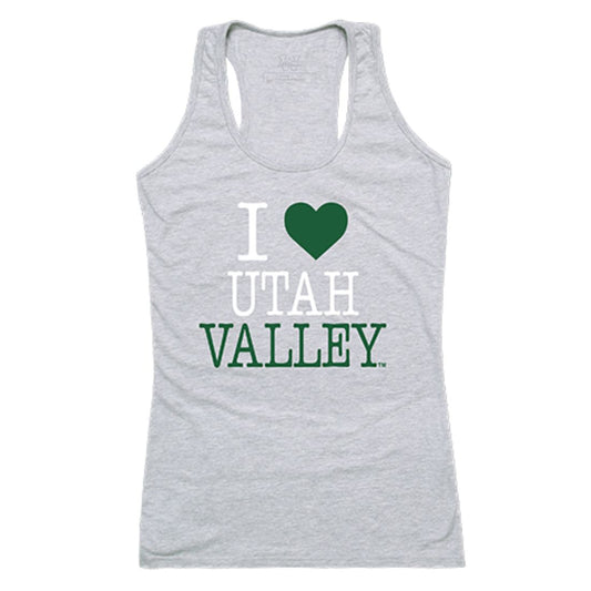 UVU Utah Valley University Wolverines Womens Love Tank Top Tee T-Shirt Heather Grey-Campus-Wardrobe