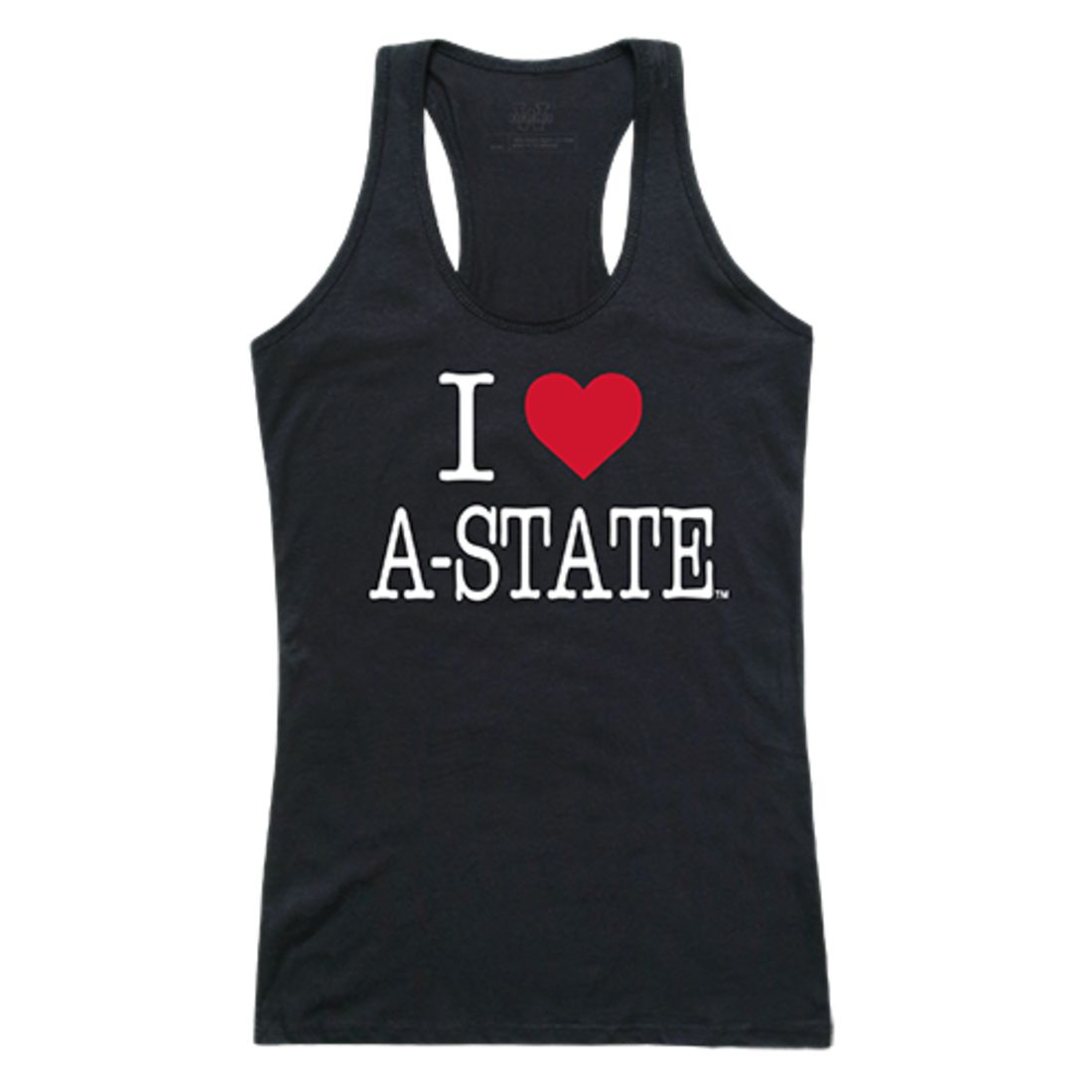 Arkansas A-State University Red Wolves Womens Love Tank Top Tee T-Shirt Black-Campus-Wardrobe