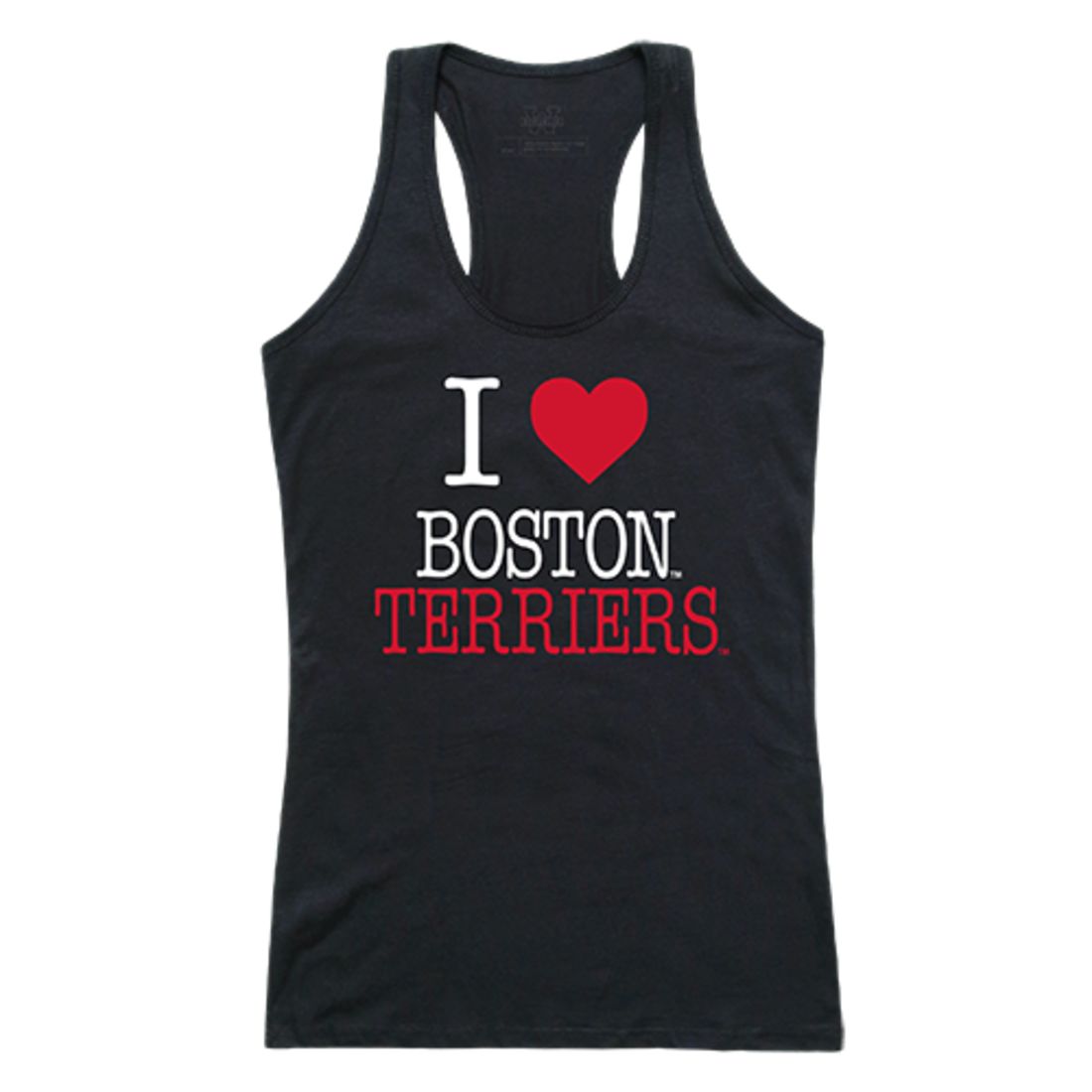 Boston University Terriers Womens Love Tank Top Tee T-Shirt Black-Campus-Wardrobe