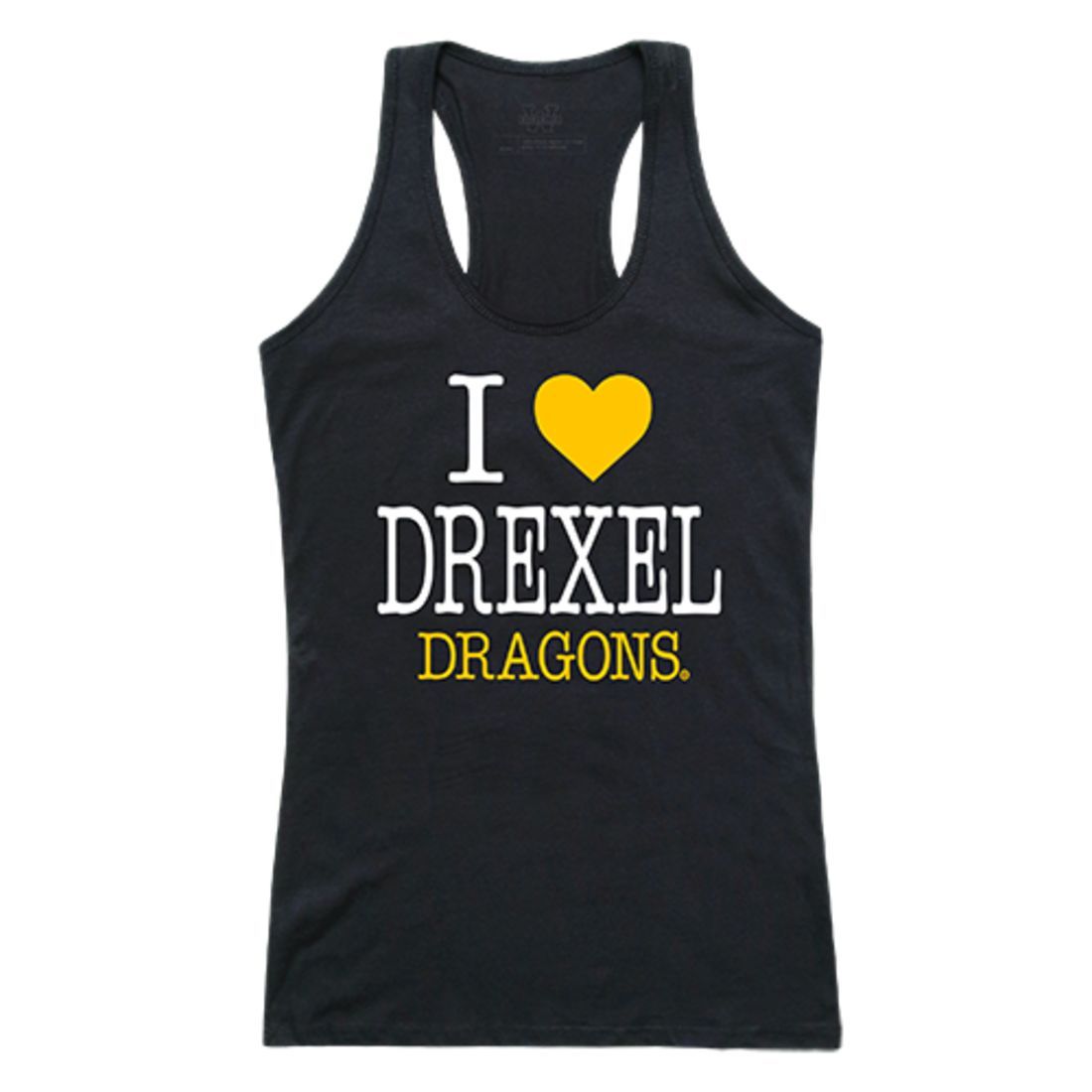 Drexel University Dragons Womens Love Tank Top Tee T-Shirt Black-Campus-Wardrobe