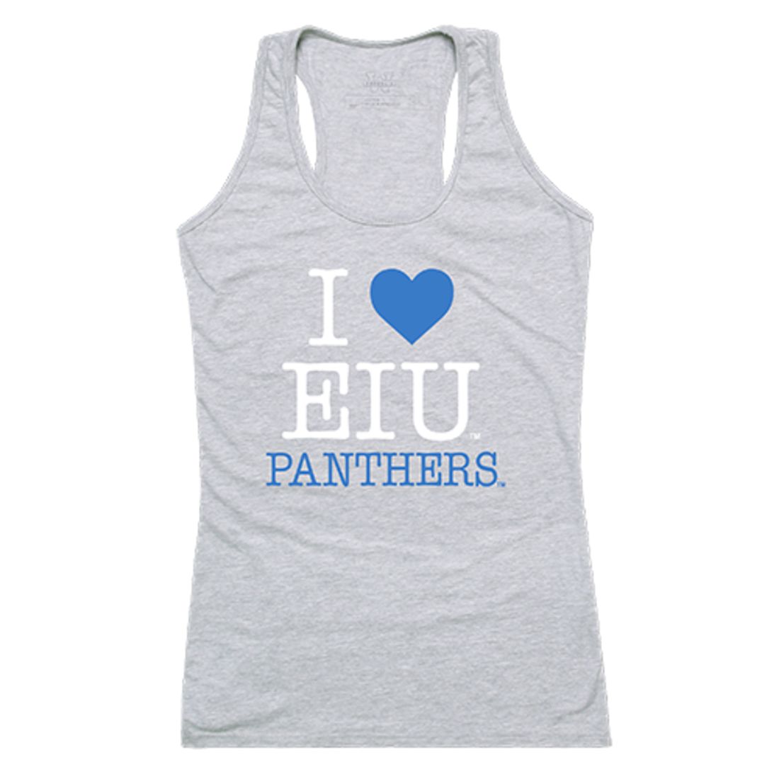 EIU Eastern Illinois University Panthers Womens Love Tank Top Tee T-Shirt Heather Grey-Campus-Wardrobe
