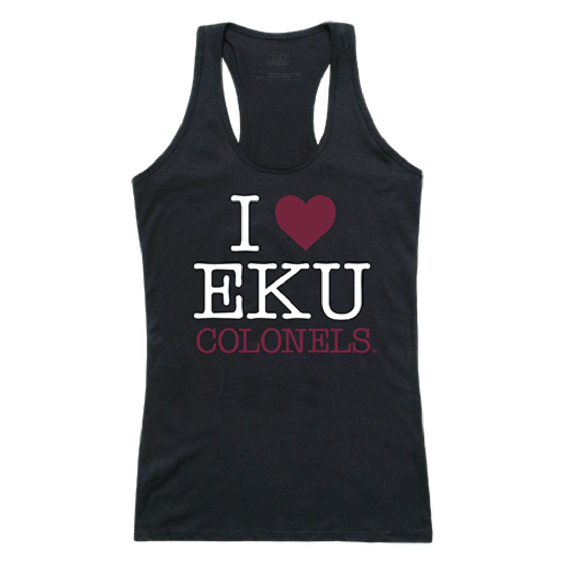 EKU Eastern Kentucky University Colonels Womens Love Tank Top Tee T-Shirt Black-Campus-Wardrobe
