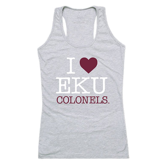 EKU Eastern Kentucky University Colonels Womens Love Tank Top Tee T-Shirt Heather Grey-Campus-Wardrobe