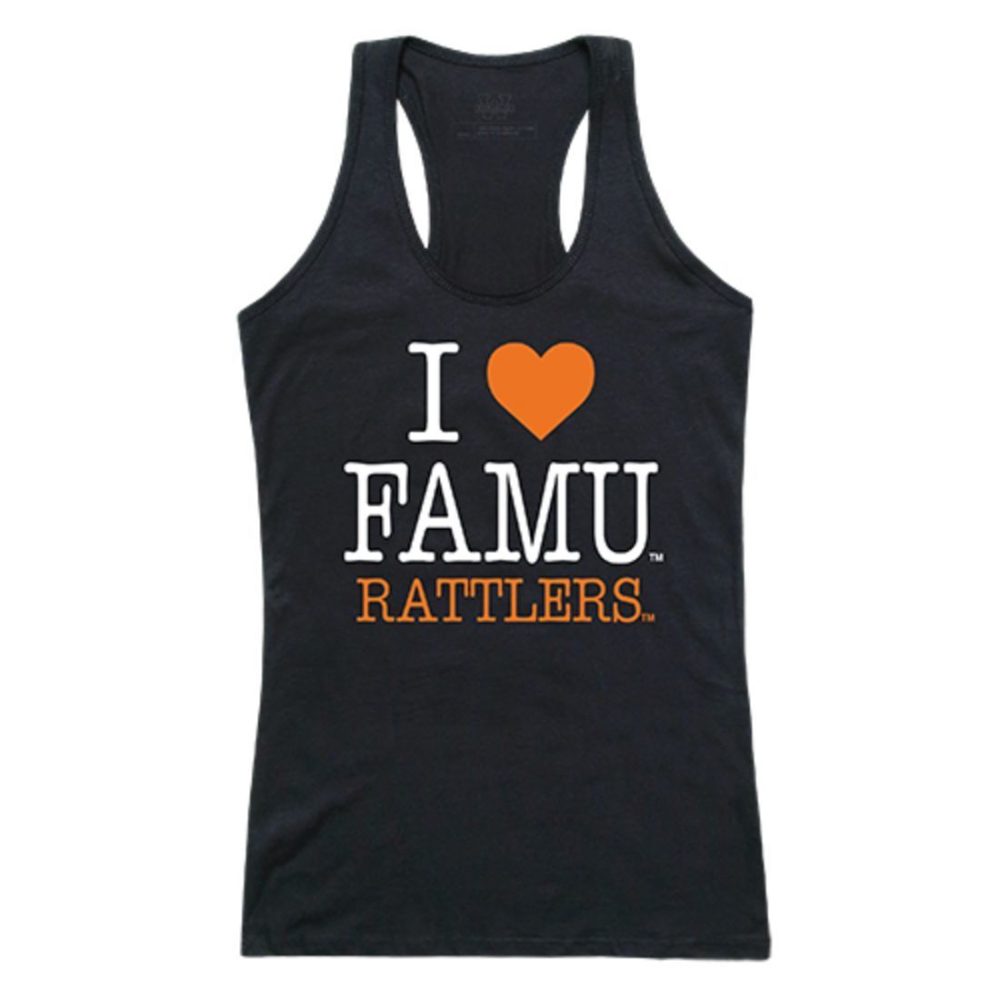 FAMU Florida A&M University Rattlers Womens Love Tank Top Tee T-Shirt Black-Campus-Wardrobe