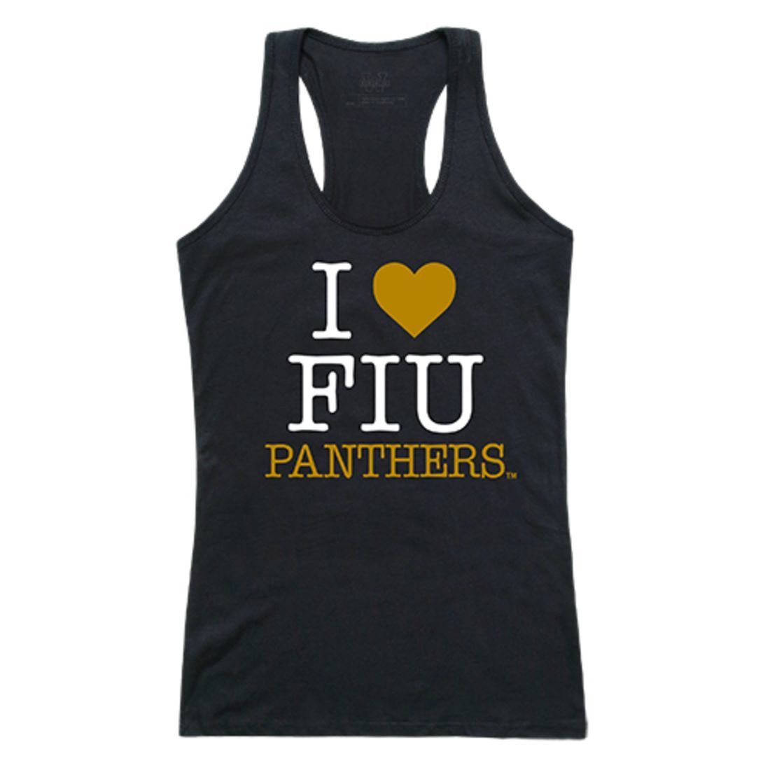 FIU Florida International University Panthers Womens Love Tank Top Tee T-Shirt Black-Campus-Wardrobe