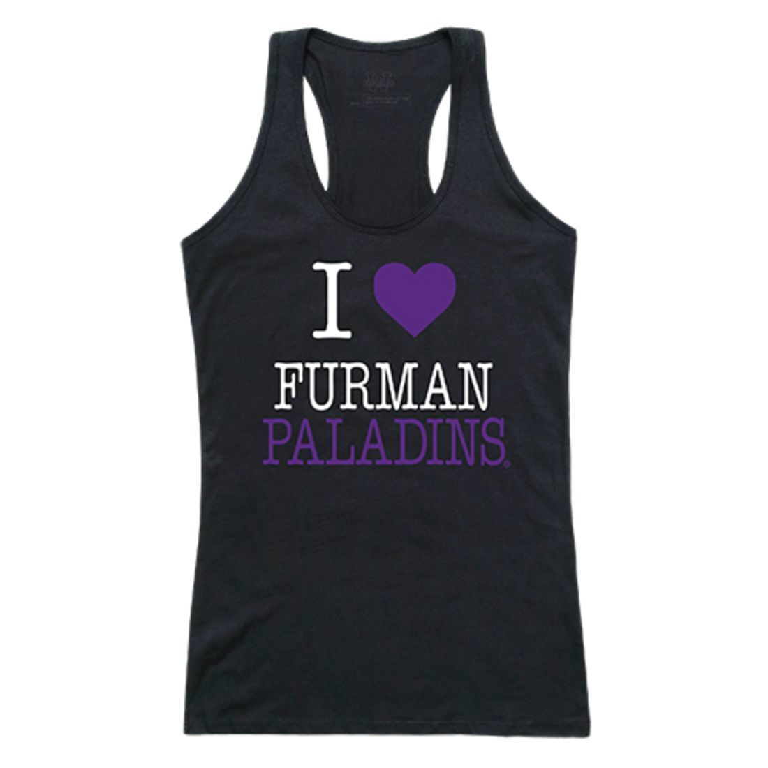 Furman University Paladins Womens Love Tank Top Tee T-Shirt Black-Campus-Wardrobe