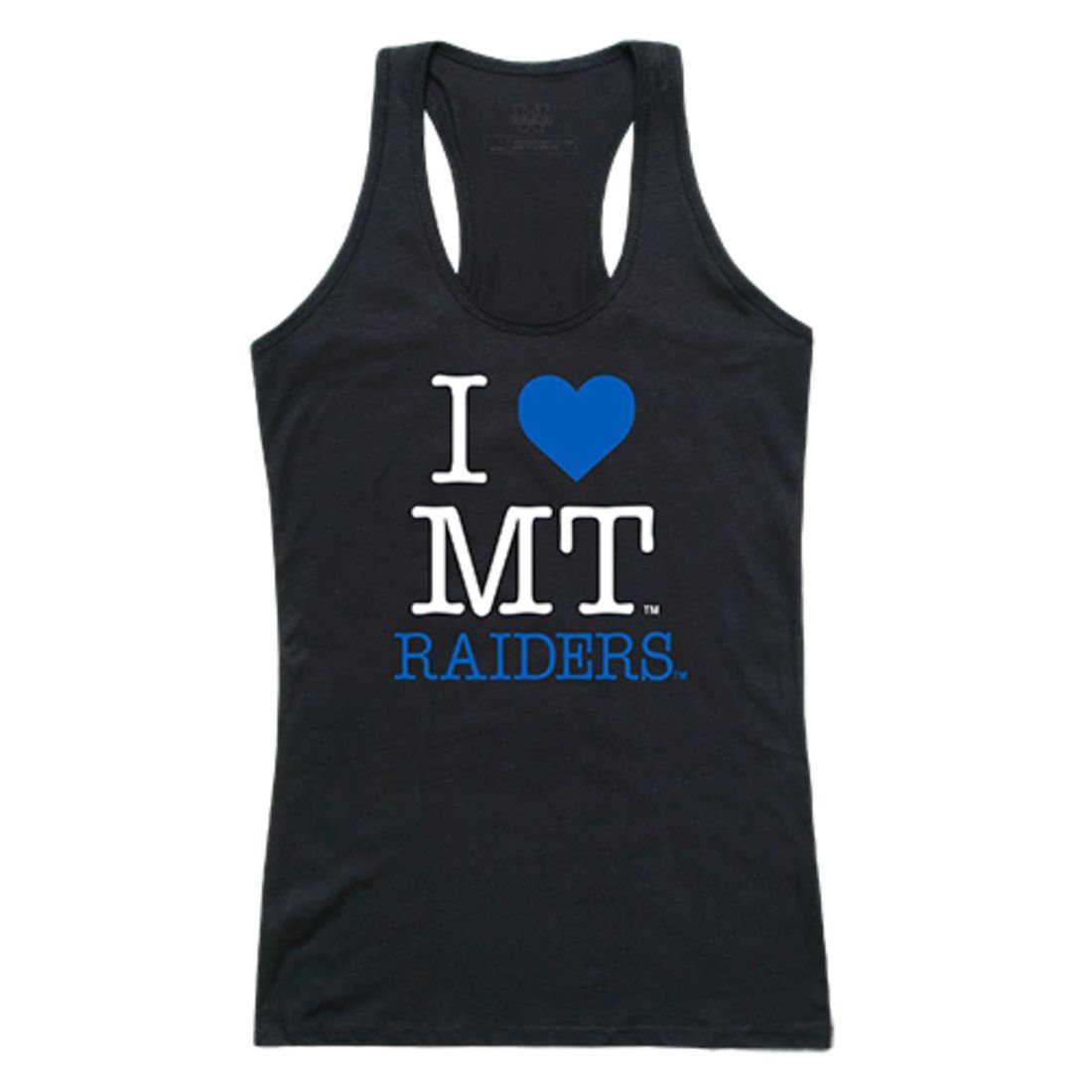MTSU Middle Tennessee State University Blue Raiders Womens Love Tank Top Tee T-Shirt Black-Campus-Wardrobe