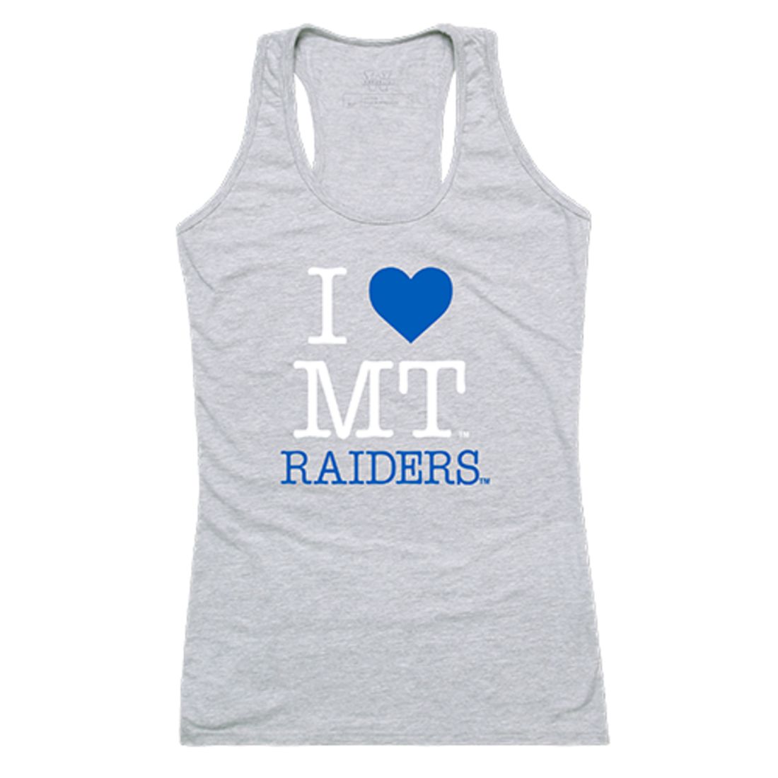MTSU Middle Tennessee State University Blue Raiders Womens Love Tank Top Tee T-Shirt Heather Grey-Campus-Wardrobe