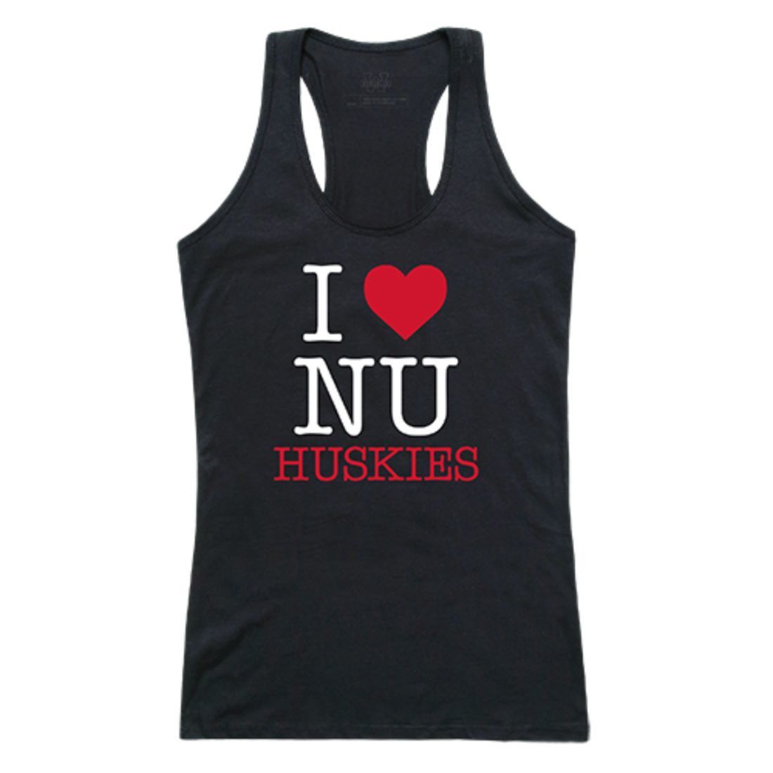 Northeastern University Huskies Womens Love Tank Top Tee T-Shirt Black-Campus-Wardrobe