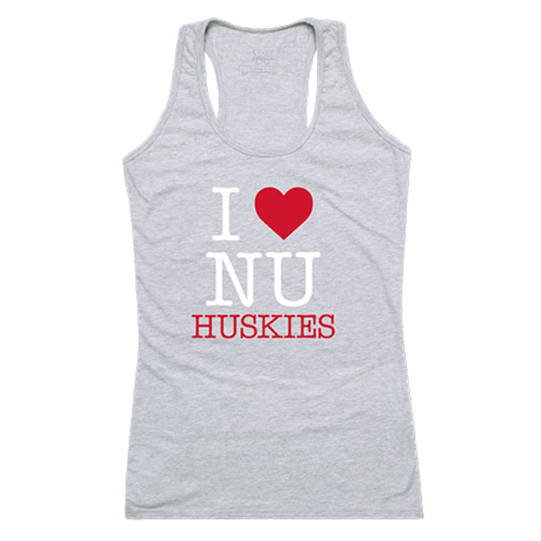 Northeastern University Huskies Womens Love Tank Top Tee T-Shirt Heather Grey-Campus-Wardrobe
