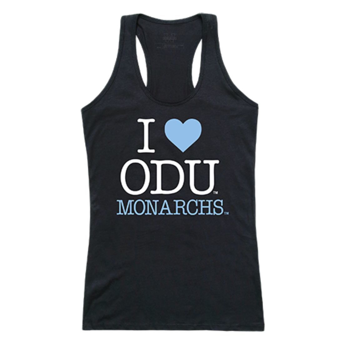 ODU Old Dominion University Monarchs Womens Love Tank Top Tee T-Shirt Black-Campus-Wardrobe