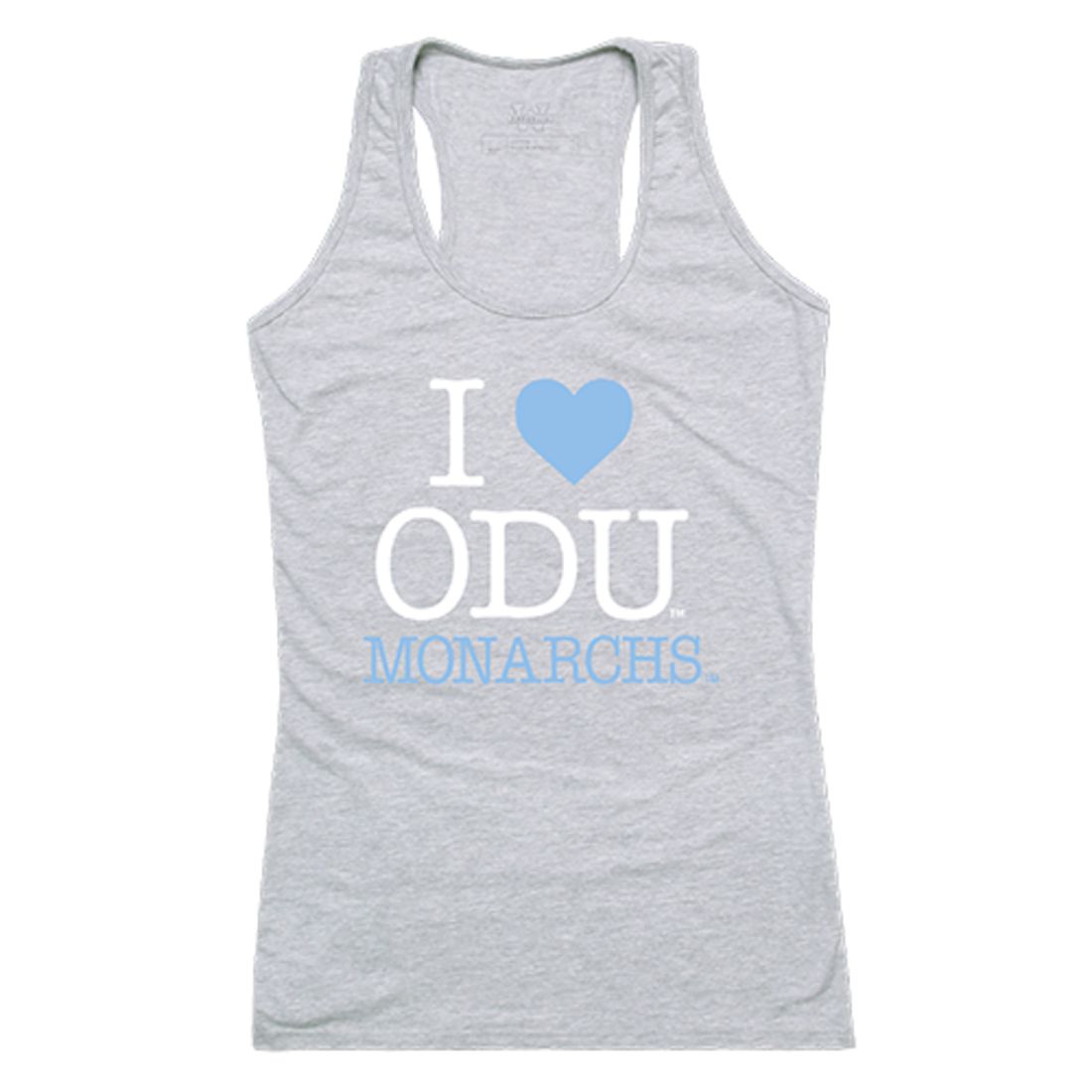 ODU Old Dominion University Monarchs Womens Love Tank Top Tee T-Shirt Heather Grey-Campus-Wardrobe