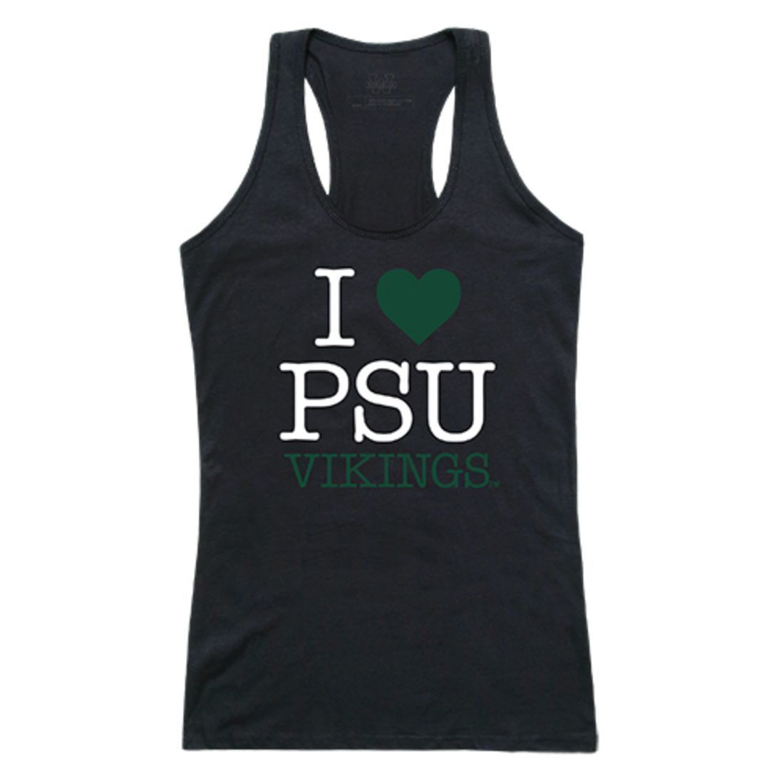 PSU Portland State University Vikings Womens Love Tank Top Tee T-Shirt Black-Campus-Wardrobe