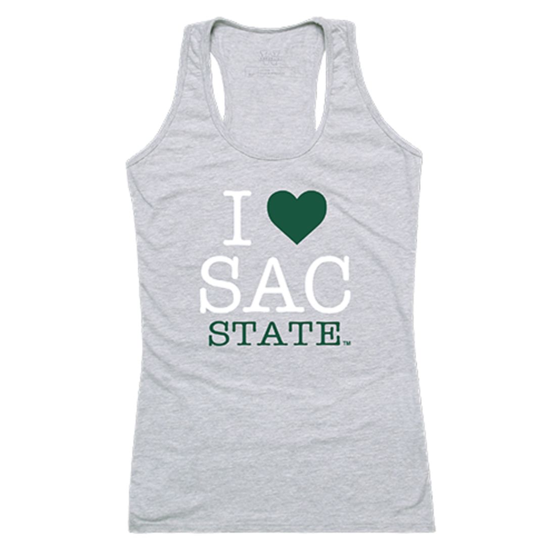 CSUS Sacramento State Hornets Womens Love Tank Top Tee T-Shirt Heather Grey-Campus-Wardrobe
