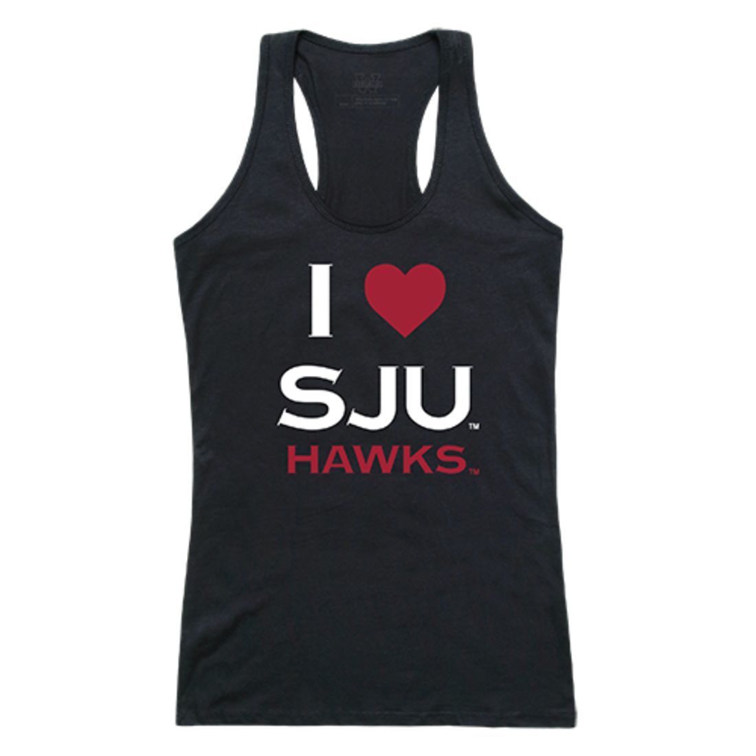 SJU Saint Joseph's University Hawks Womens Love Tank Top Tee T-Shirt Black-Campus-Wardrobe