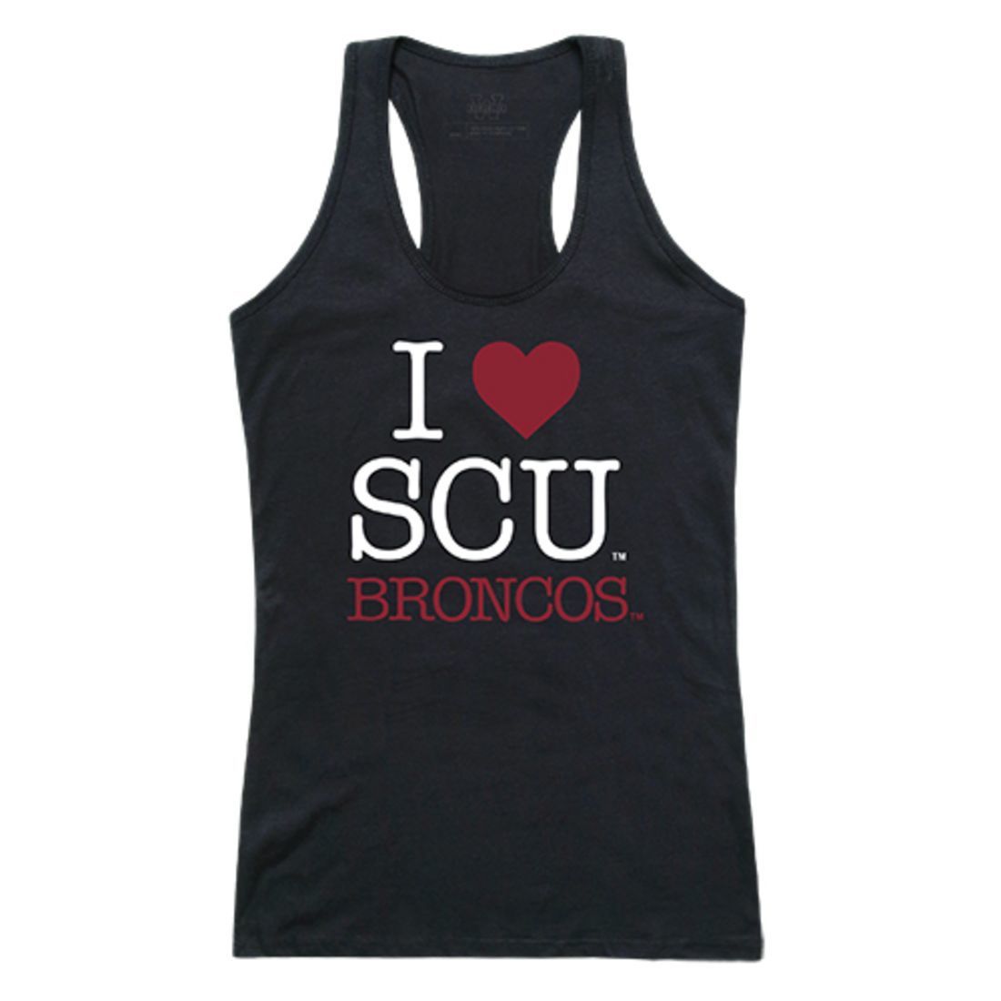 SCU Santa Clara University Broncos Womens Love Tank Top Tee T-Shirt Black-Campus-Wardrobe