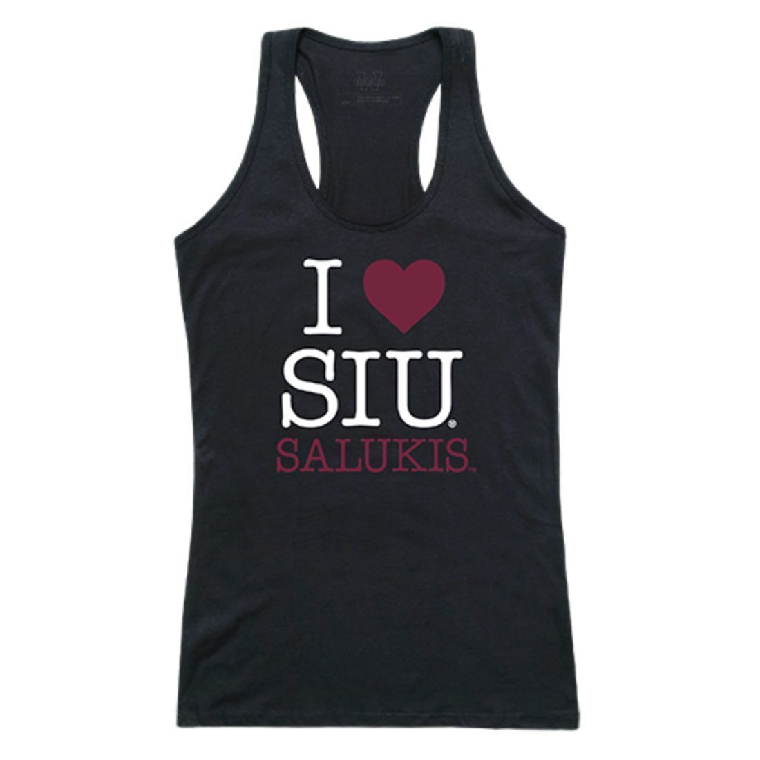 SIU Southern Illinois University Salukis Womens Love Tank Top Tee T-Shirt Black-Campus-Wardrobe