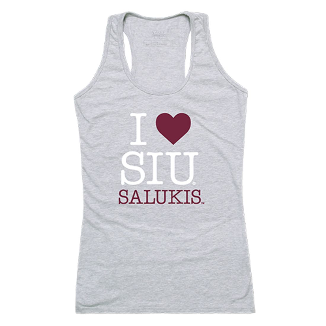 SIU Southern Illinois University Salukis Womens Love Tank Top Tee T-Shirt Heather Grey-Campus-Wardrobe