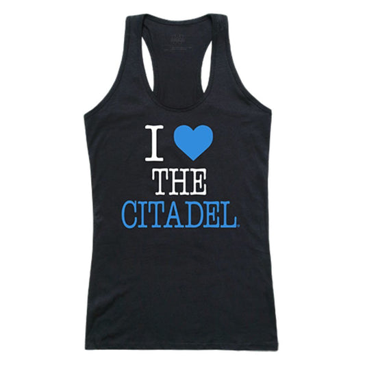 The Citadel Bulldogs Womens Love Tank Top Tee T-Shirt Black-Campus-Wardrobe